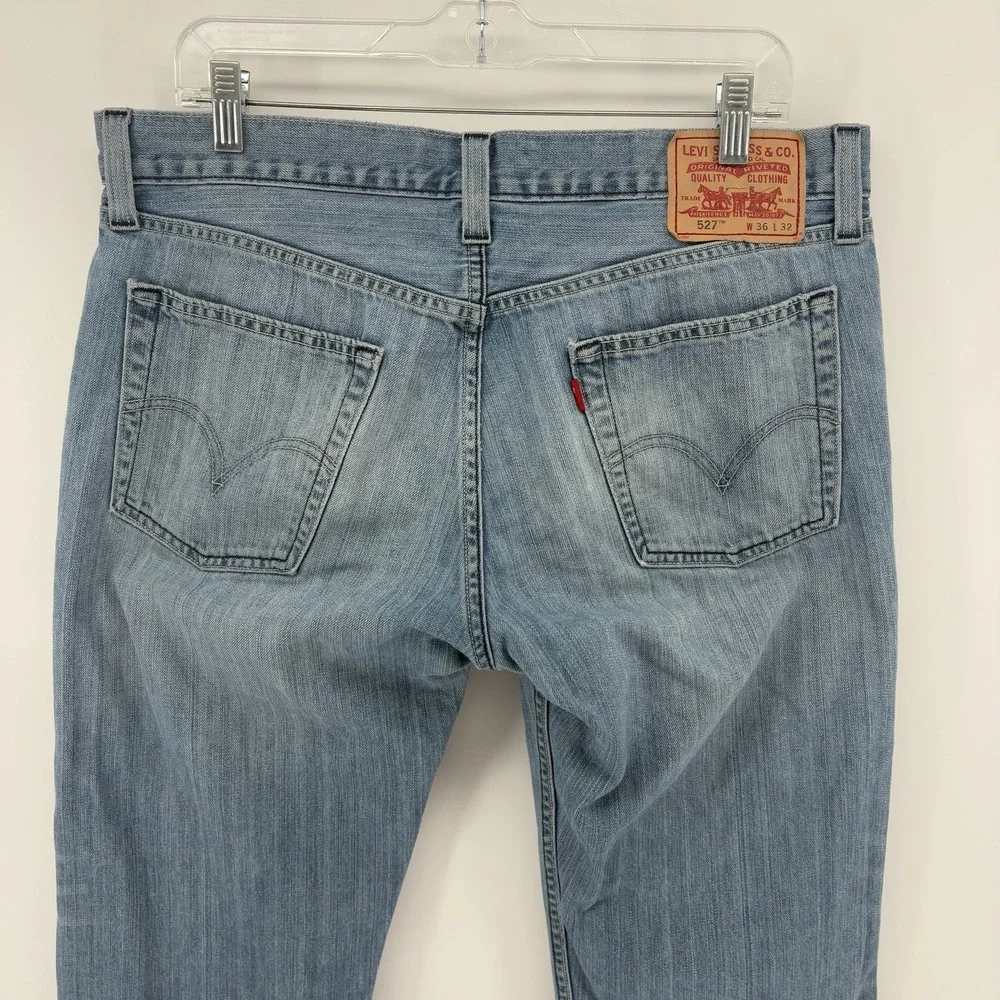 Levi's 527 Low Bootcut Jeans Men 36x32 Light Wash Denim Cotton Blend Y2K